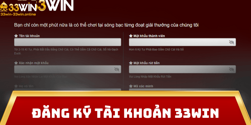 Đăng Ký Tài Khoản 33win