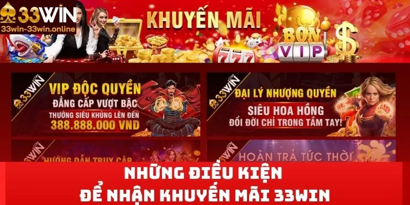 Những điều kiện để nhận khuyến mãi 33Win